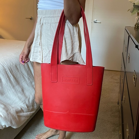 Hunter Bags Hunter Red Tote Bag In Rubber Poshmark